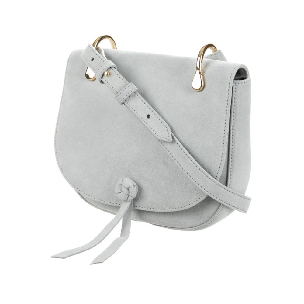 Elizabeth & James pale blue suede Zoe saddle bag.